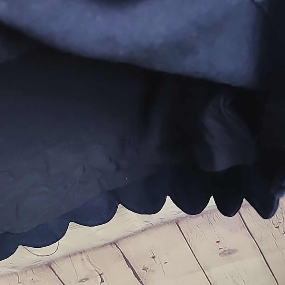 J.Crew Scalloped Basketweave Navy Blue Sleeveless Tank Dress Fit & Flare Size 8 - Picture 7 of 12